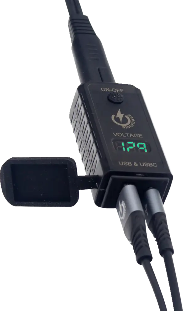 RIDEPOWER SAE to USB C/USB Ports Adapter   Charger   Digital Voltage Indicator