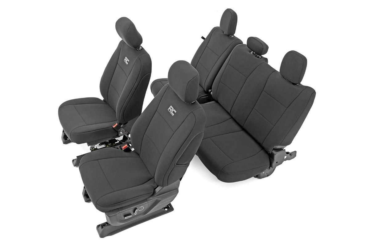 ROUGH COUNTRY Seat Covers   FR Bucket and RR Bench   Ford F 150/Lightning/F 250/F 350 (15 25)   91018