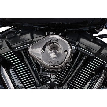 S&S CYCLE 1014 0371 170 0780 Stealth Mini Teardrop Air Cleaner Cover   M8   Lava Chrome