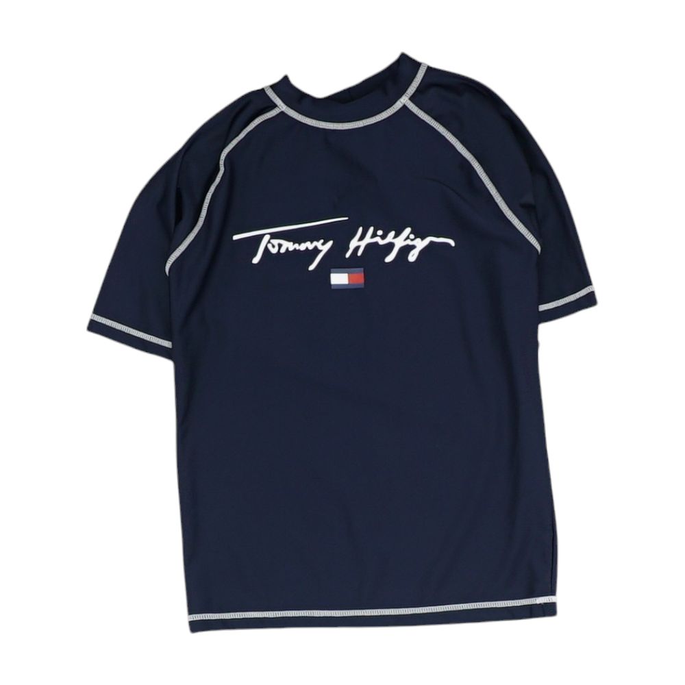 TOMMY HILFIGER Navy Solid Rash Guard