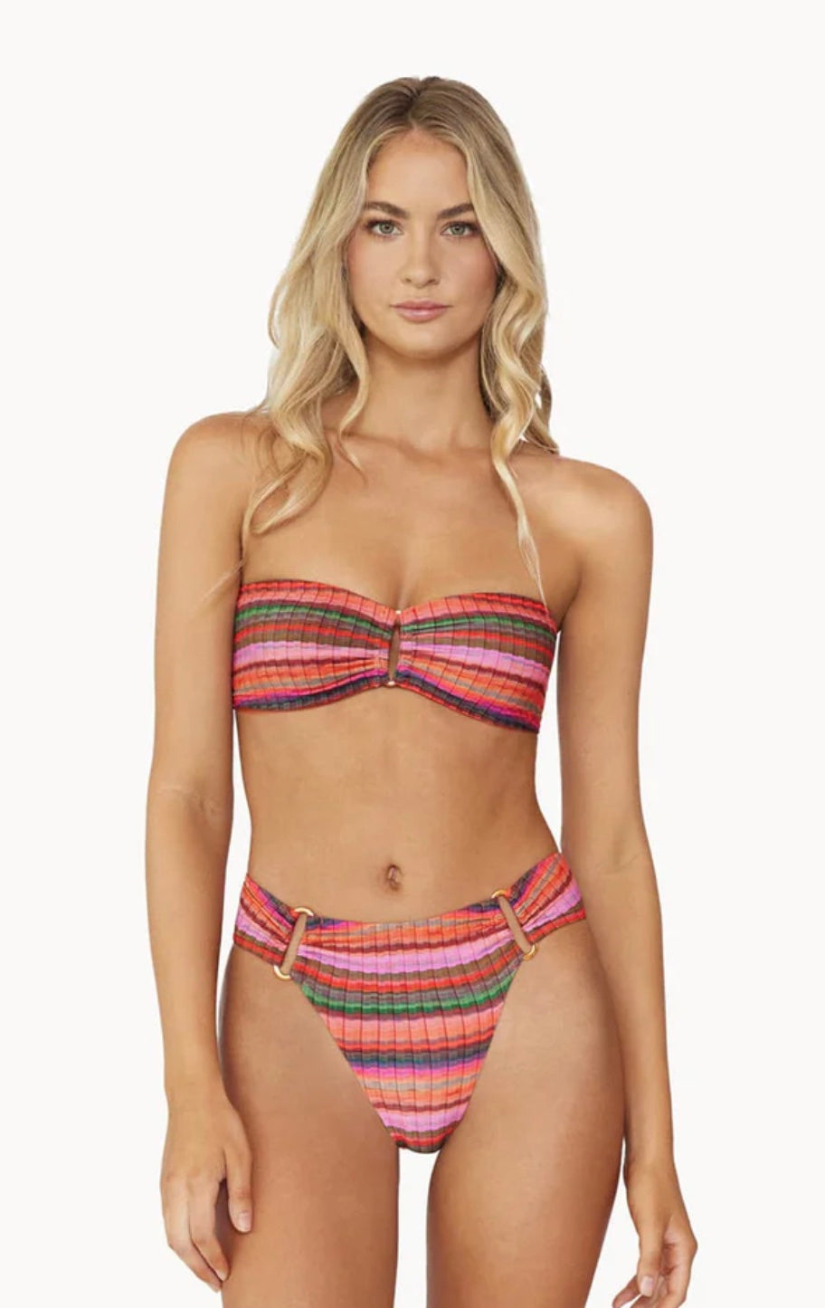 PQ SWIM Jetty Stripe Detail Fanned Bottoms