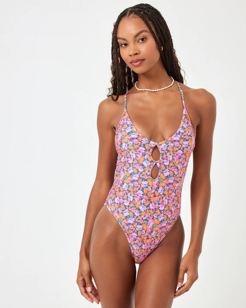 L*SPACE CLOVER Bitsy One Piece in Positively Popppies