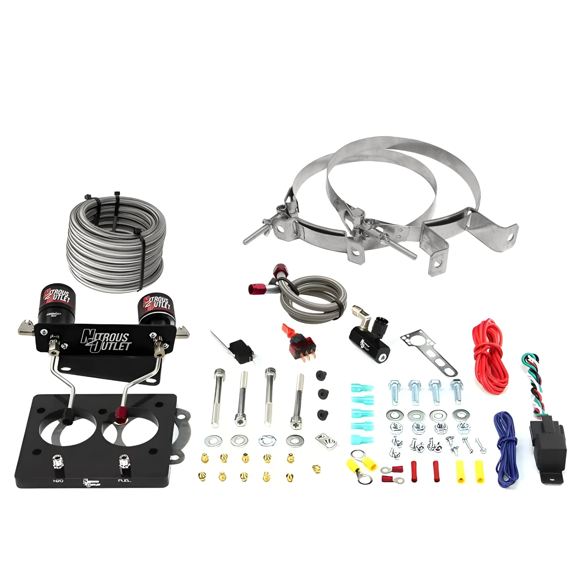 Nitrous Outlet GM/Pontiac 52mm 1993 1997 Camaro/Firebird/Impala LT1 Hard line Plate System   Gas/E85 (5 55psi)(50 200HP)(No Bottle)