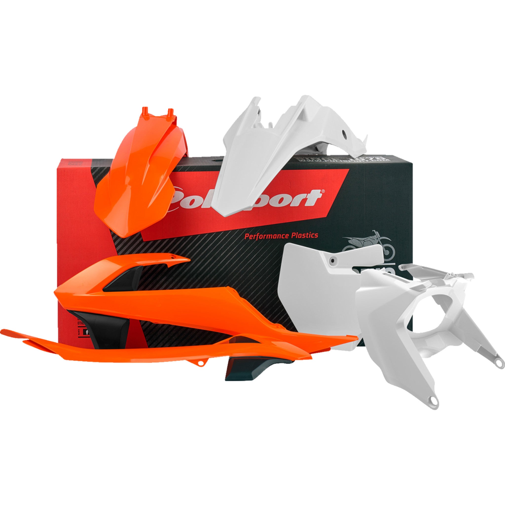 POLISPORT 0520 1625 90682 Body Kit For KTM Body Kit   With Air Box   '16 OEM Orange/White   SX 65