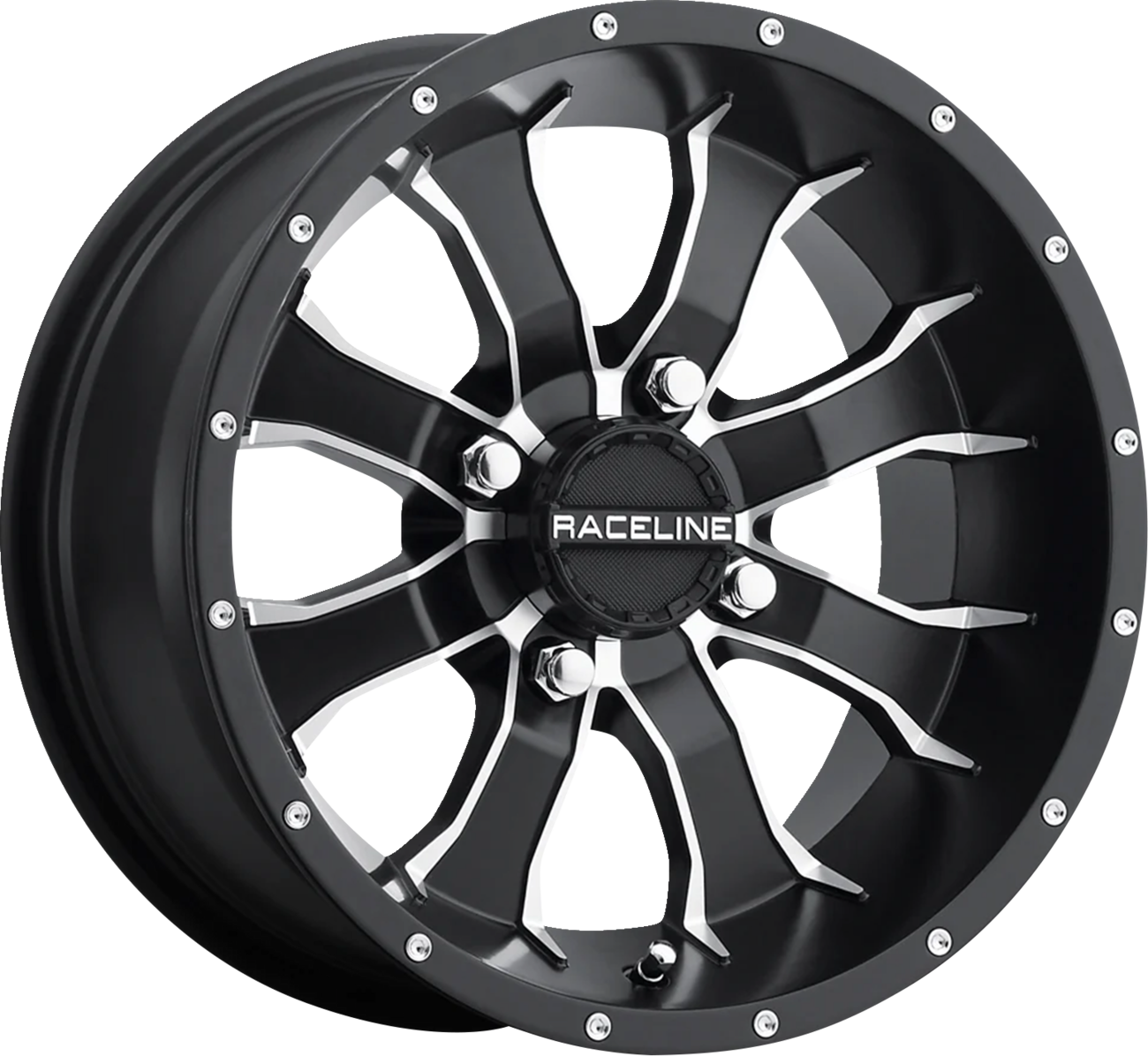 RACELINE WHEELS Wheel   Mamba   Rear   Black/Machined   9x8   4/115   3+5
