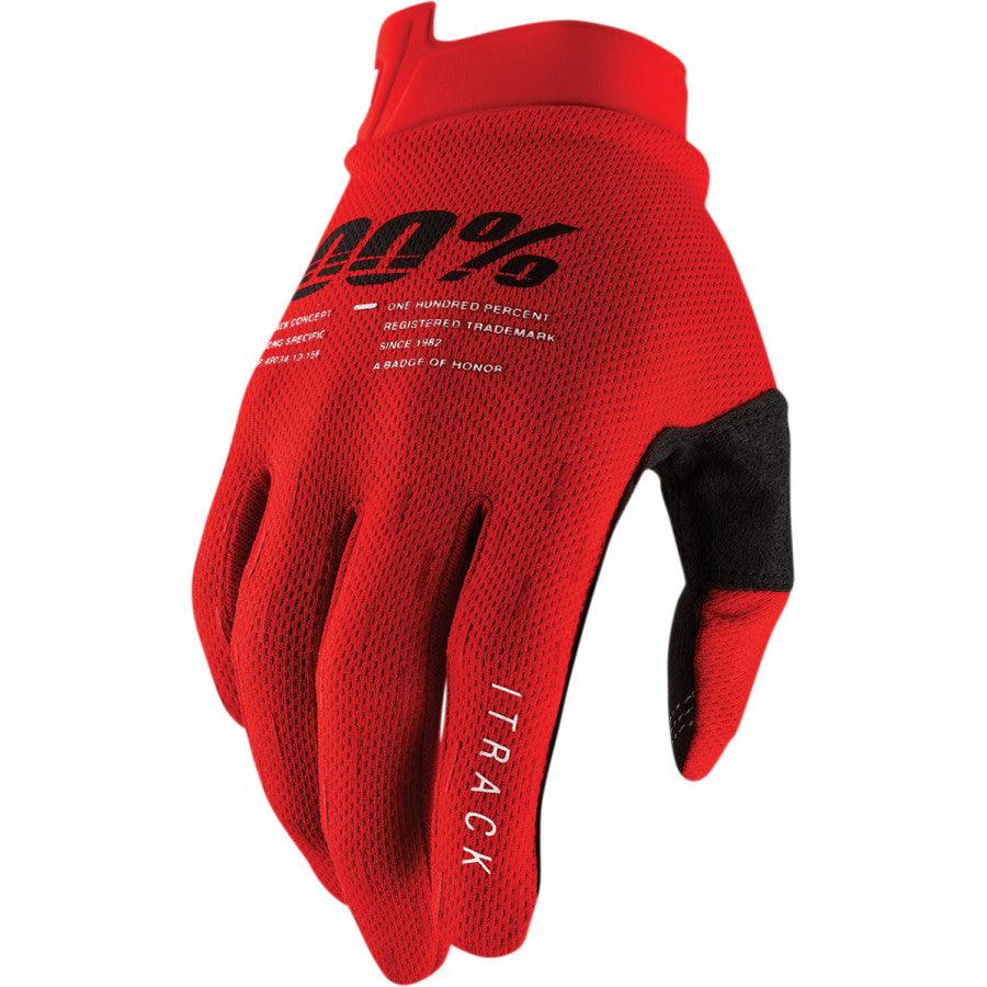 100% iTrack Gloves   Red