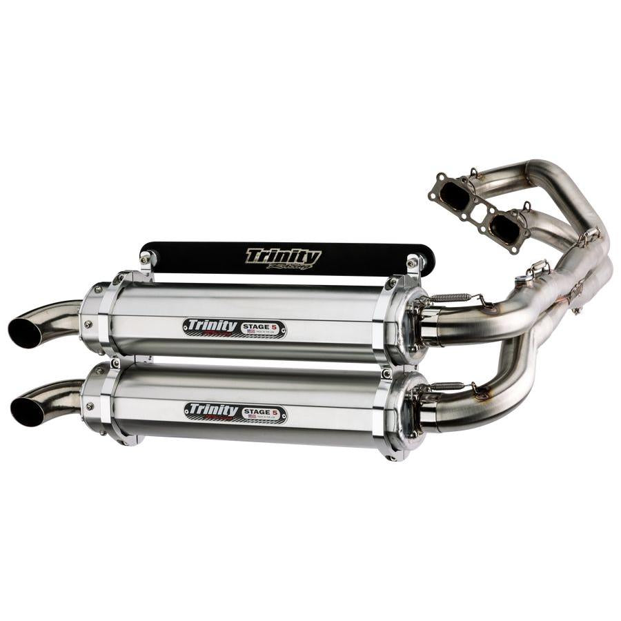 Trinity Racing Stage 5 Dual Full System Exhaust Brushed Muffler TR 4119D