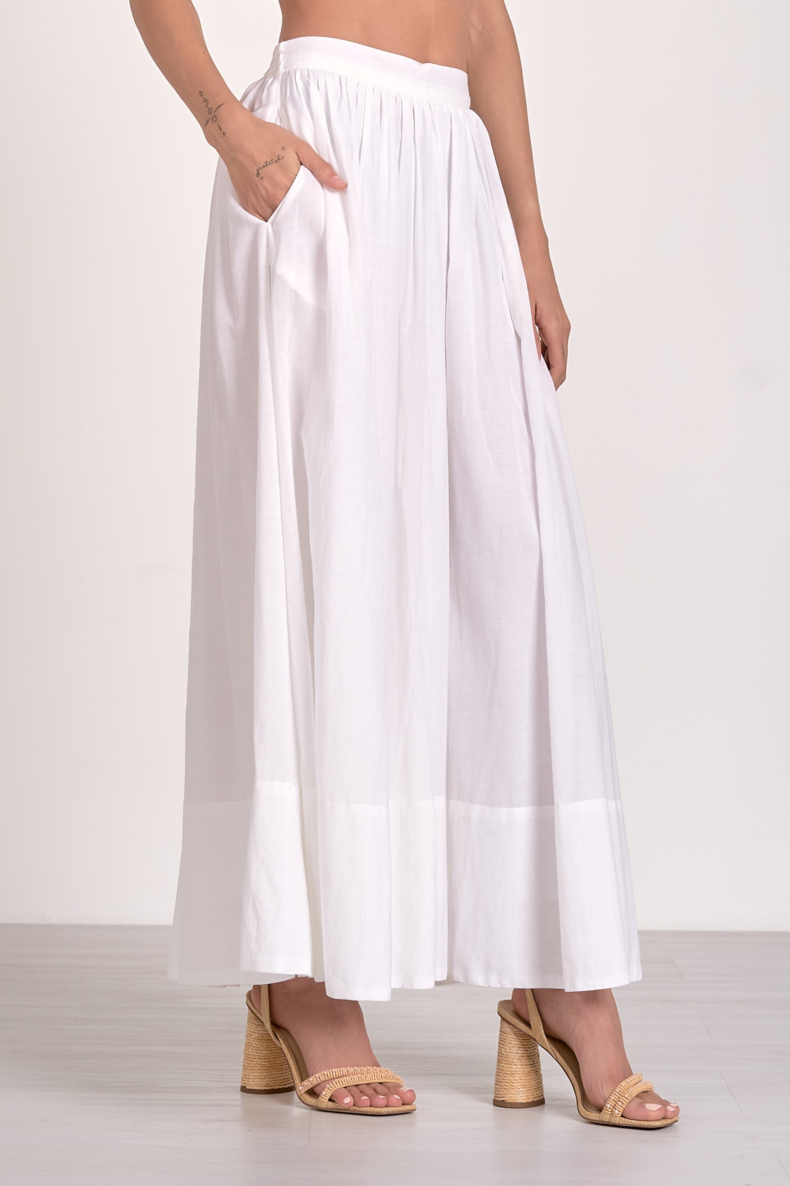 Elan Swimwear White Maxi Skirt Cover Up VIC4175