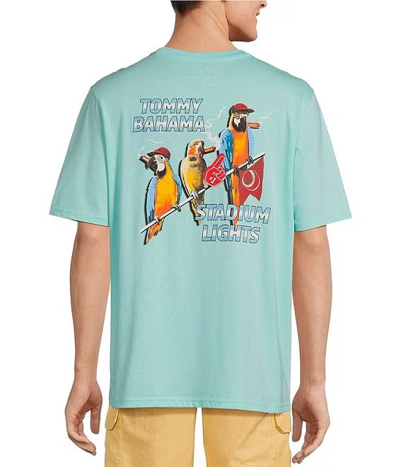 TOMMY BAHAMA MENS Tommy Bahama Stadium Lights Pocket Tee T Shirt   Blue Swell