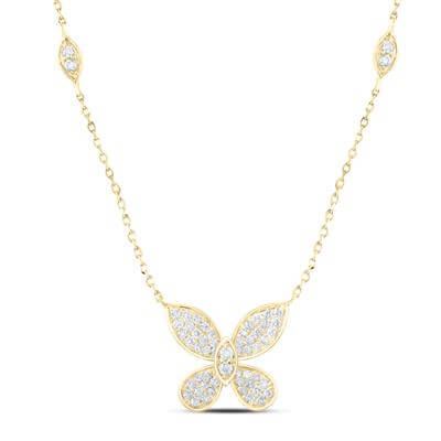 YUMNA JEWELERS 1 3CTW DIA NK BUTTERFLY FASHION NECKLACE