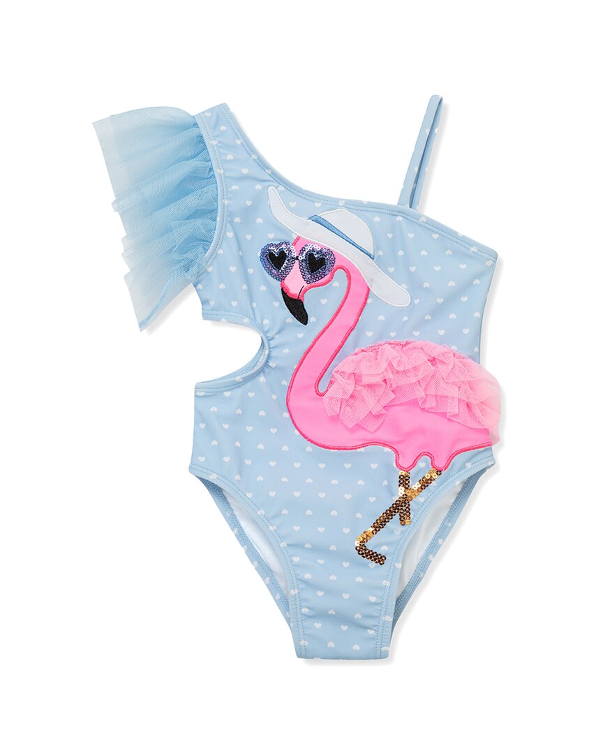 2000 Flapdoodles Flamingo Applique Swimsuit