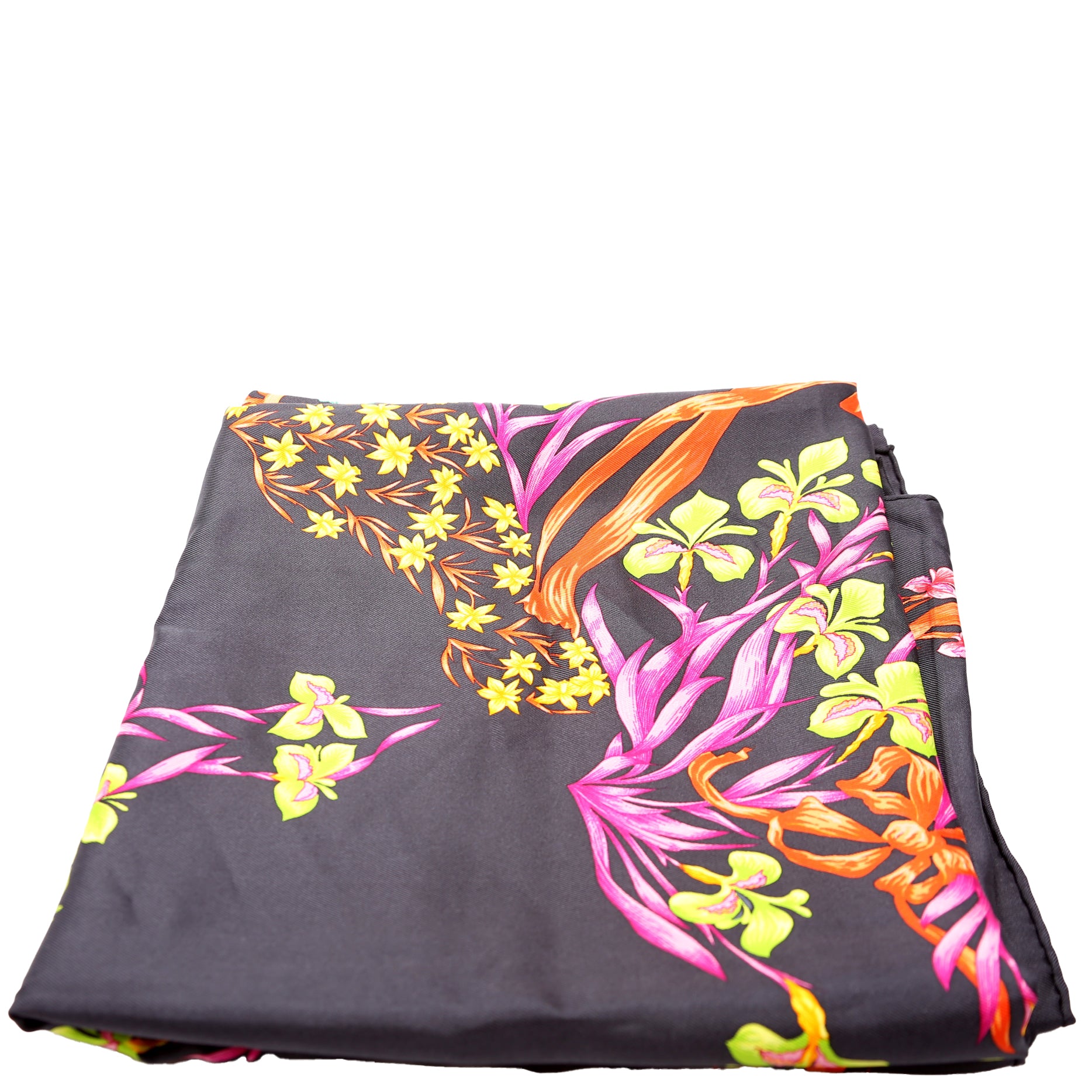 HERMES Cheval Fleuri 90CM Silk Scarf