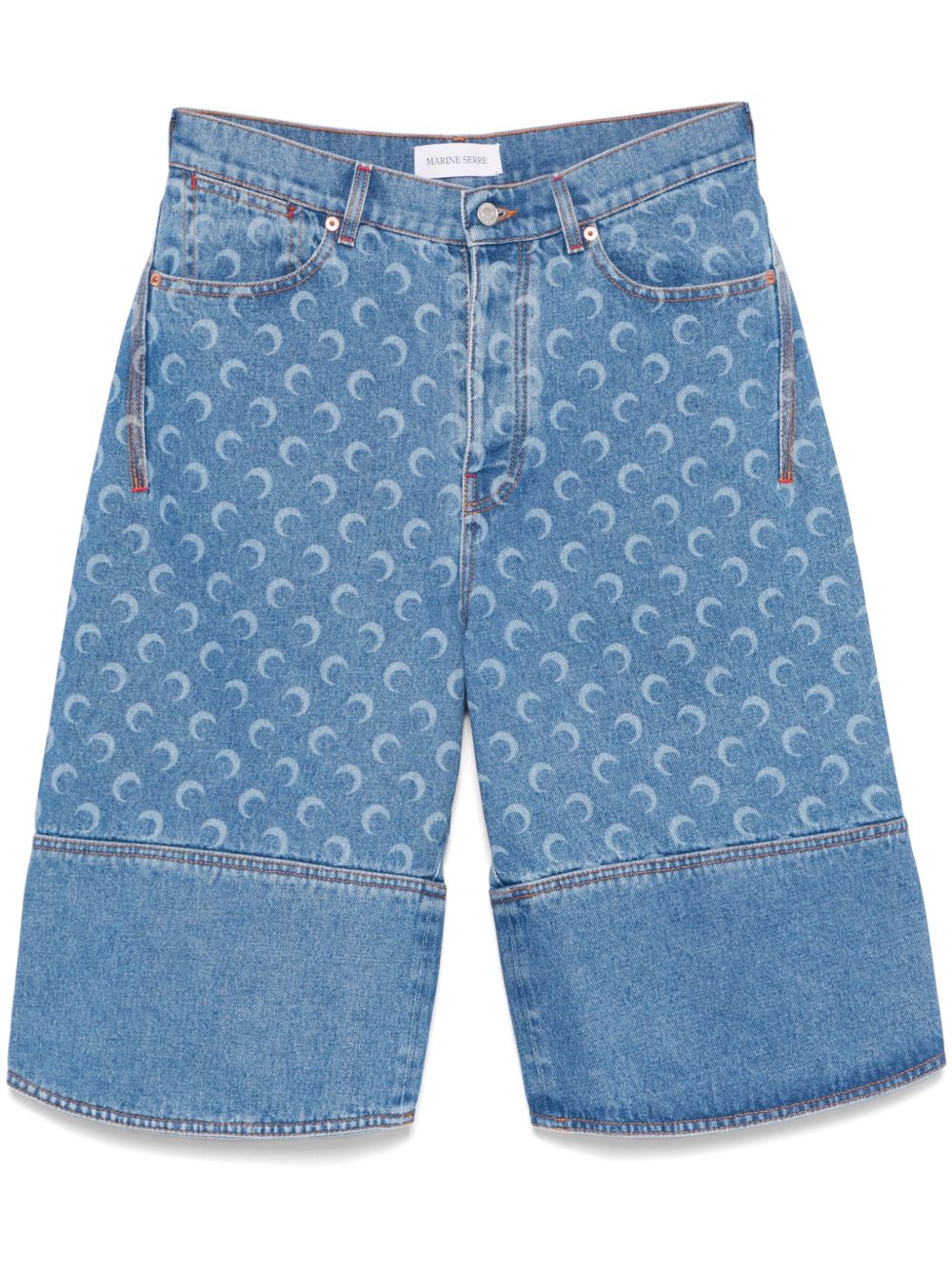 Marine Serre Moon Denim Bermuda Shorts