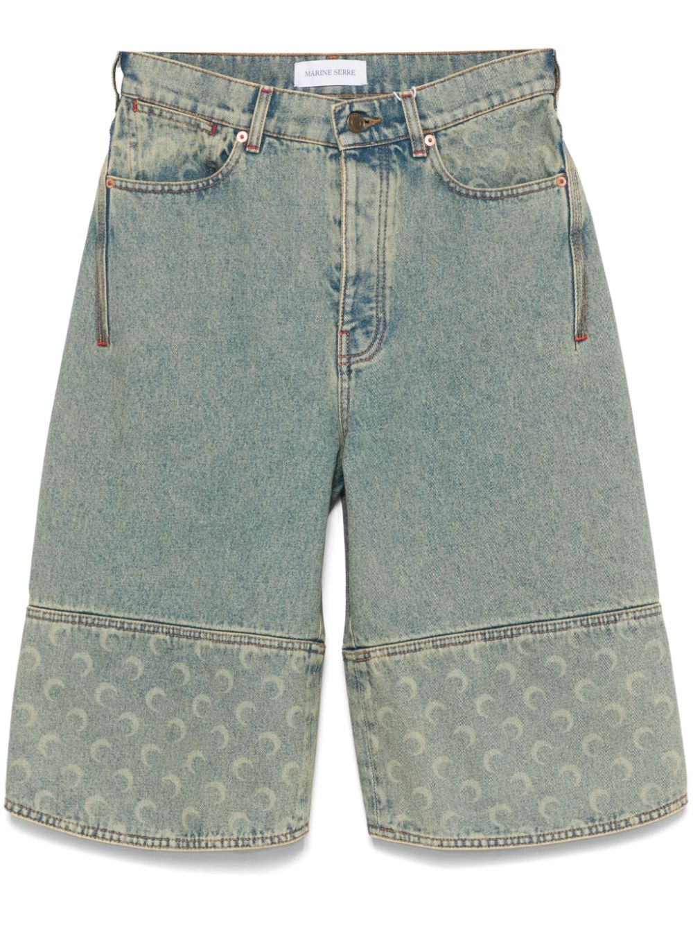 Marine Serre Moon Denim Bermudas Shorts