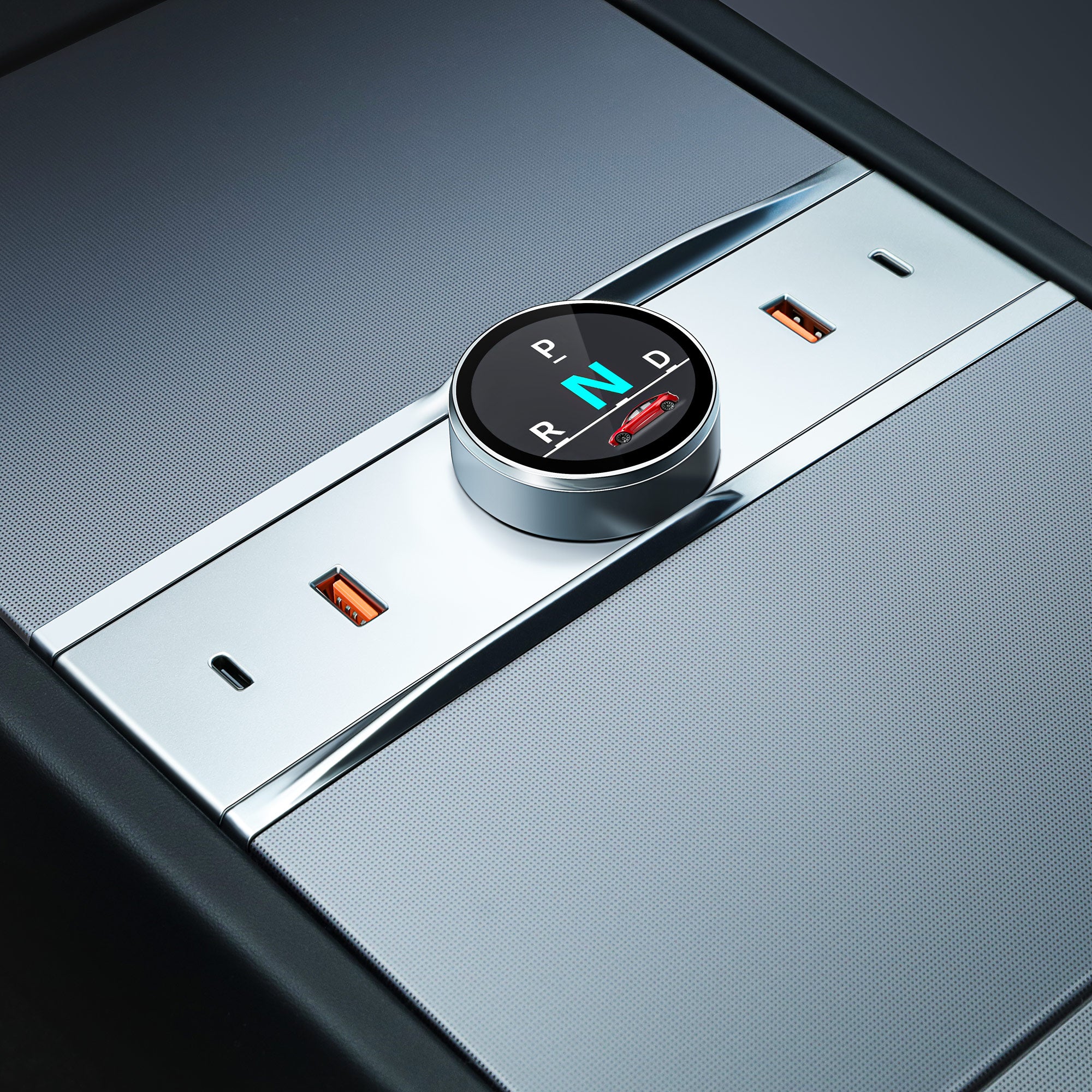 TESLAUNCH Smart Rotating Gear Shift Dock USB Hub for Tesla Model 3 Highland