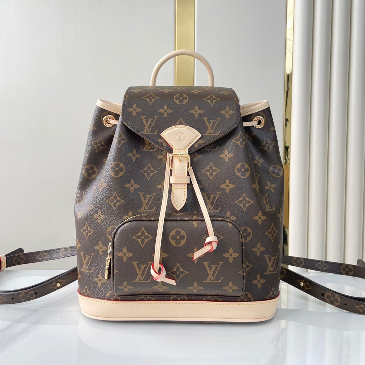 LV BAG MONTSOURIS BACKPACK PM 30 IN BROWN MONOGRAM CANVAS