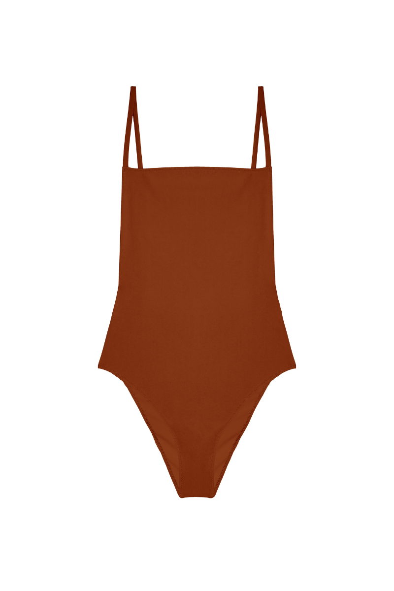 LIDO Tre One Piece   Geometrical Straps   Terracotta