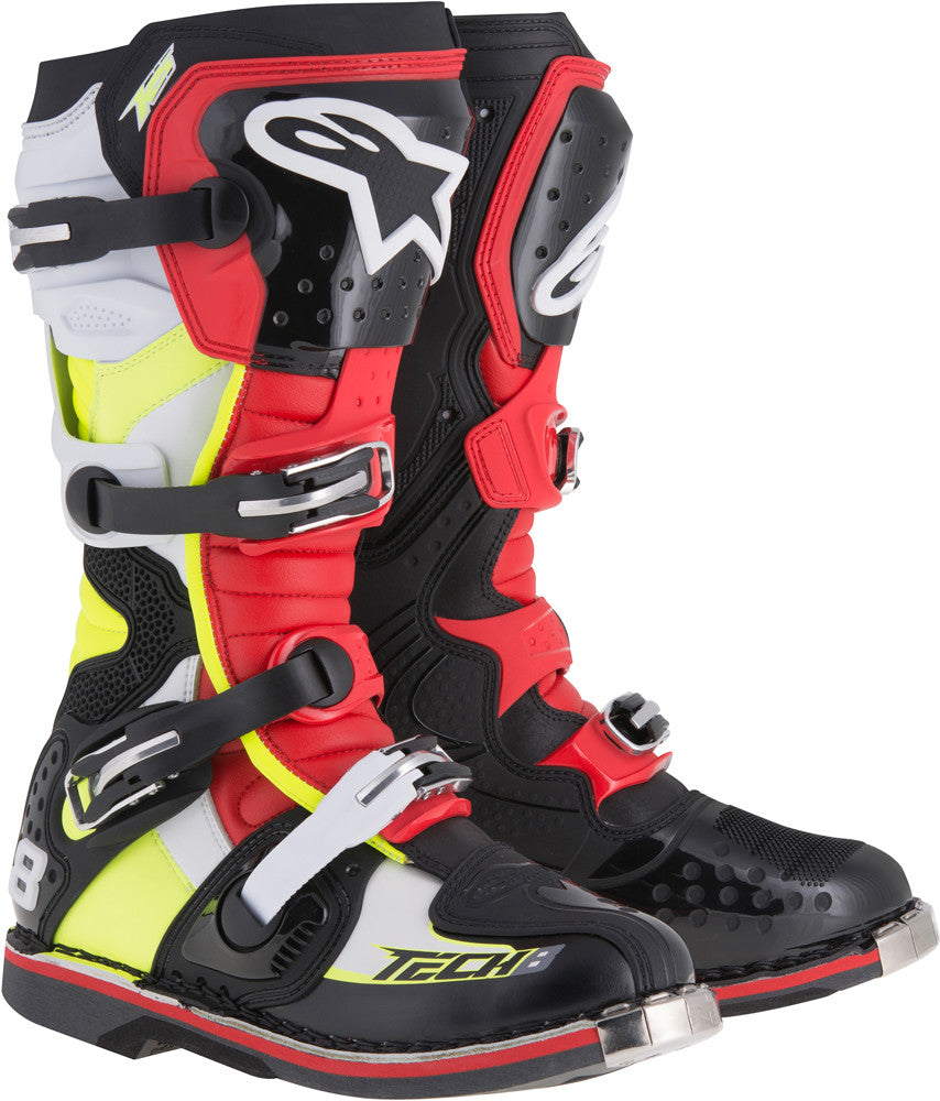 Alpinestars Tech 8 Rs Boots Black/Red/Yellow/White Sz 15 2011015 1362 15