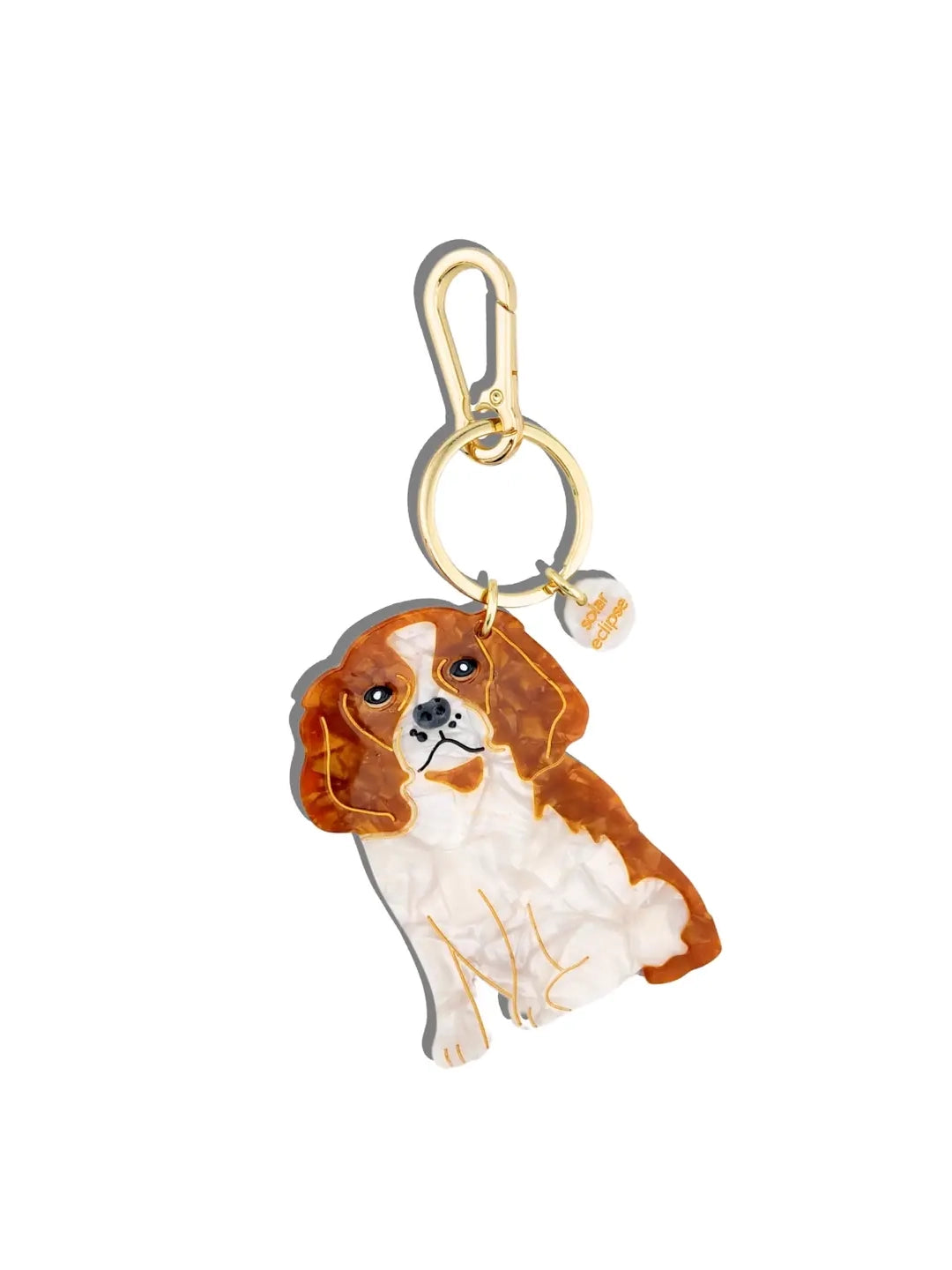 SOLAR ECLIPSE Hand painted King Charles Spaniel Dog Breed Bag Charm