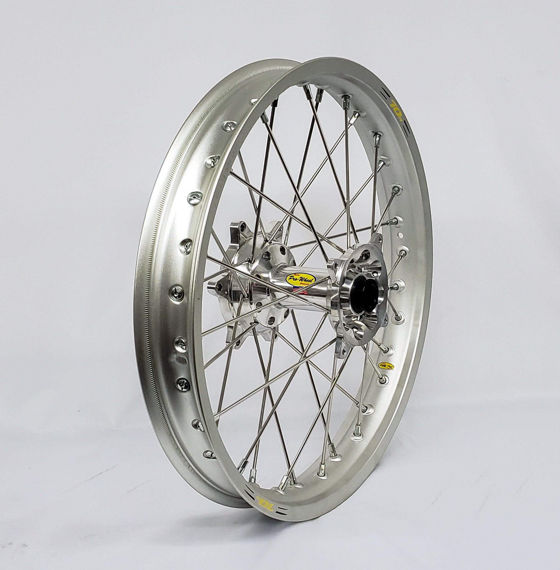 PRO WHEEL Wheel Rear 1.85x19 Silver Hub Sil Rim/Sil Spoke/Sil Nipple