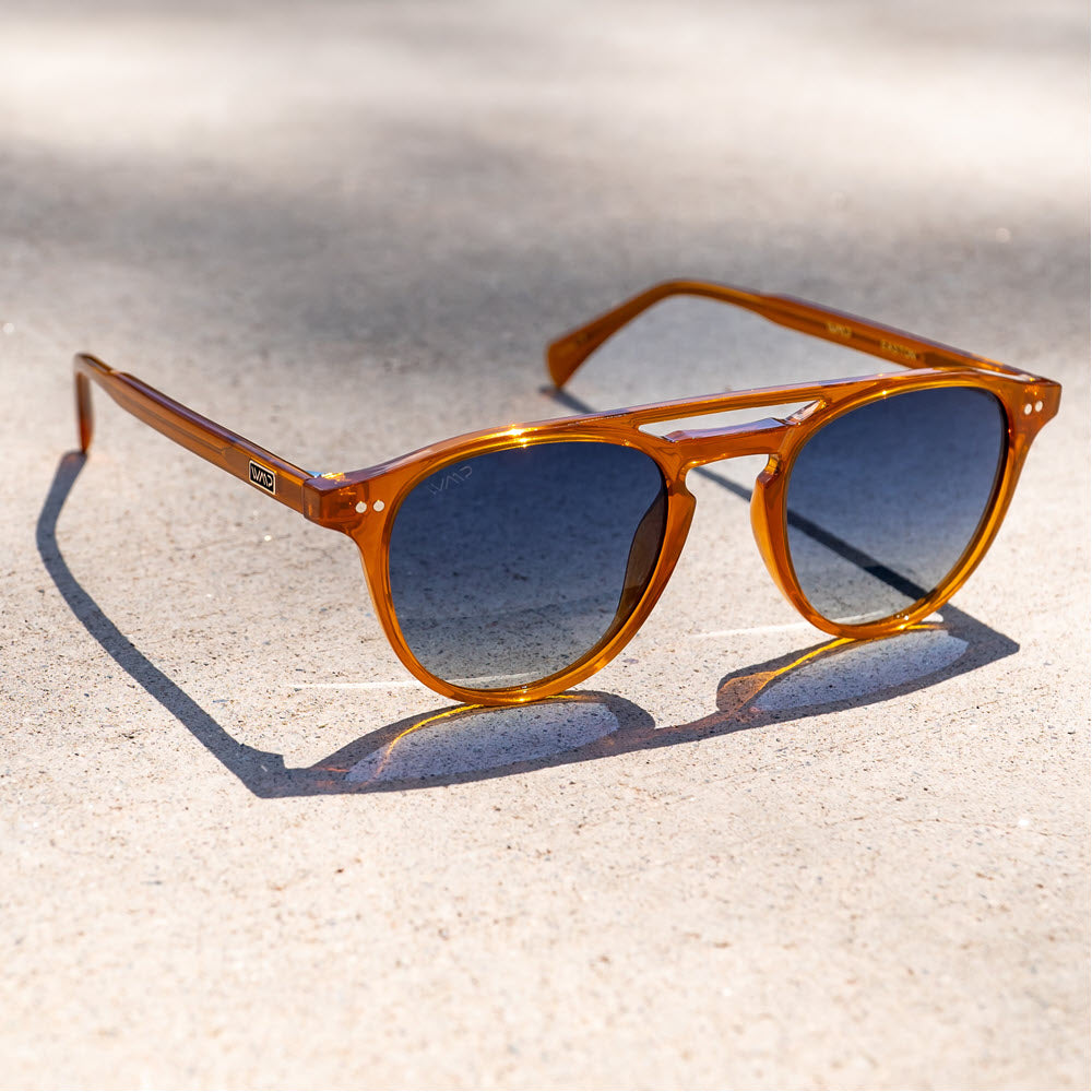 WEAR ME PRO SUNGLASSES Wear Me Pro Easton Desert Orange Frame Gradient Blue Lens Polarized Sunglasses Easton1072