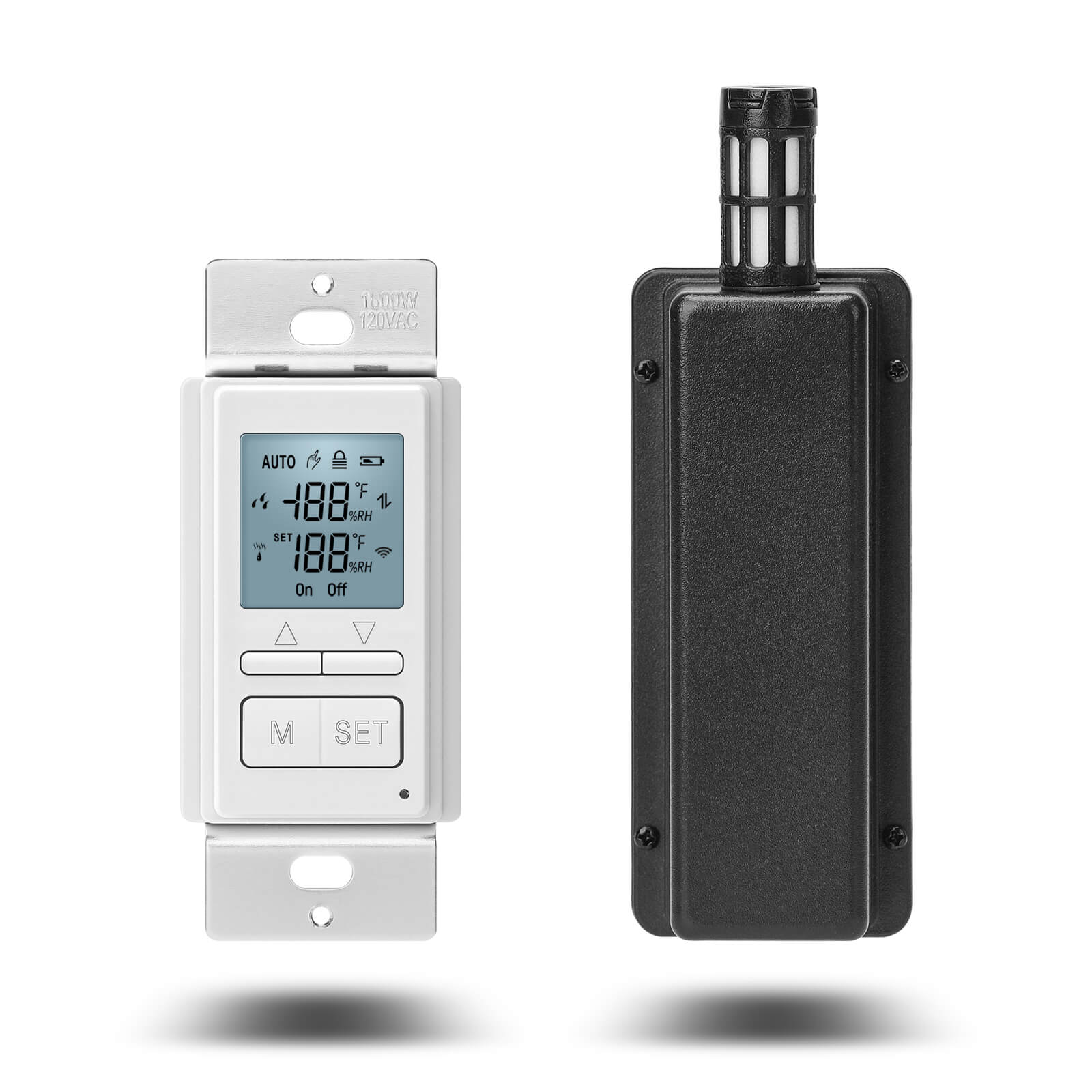 New 2024! Humidity Sensor Switch, Ortis in Wall Bathroom Fan Automated Control Switch with Separate Sensor, Air Moisture Detection, Neutral Wire Required, Keep Your Room Dry, 328 ft Range, 110/220V