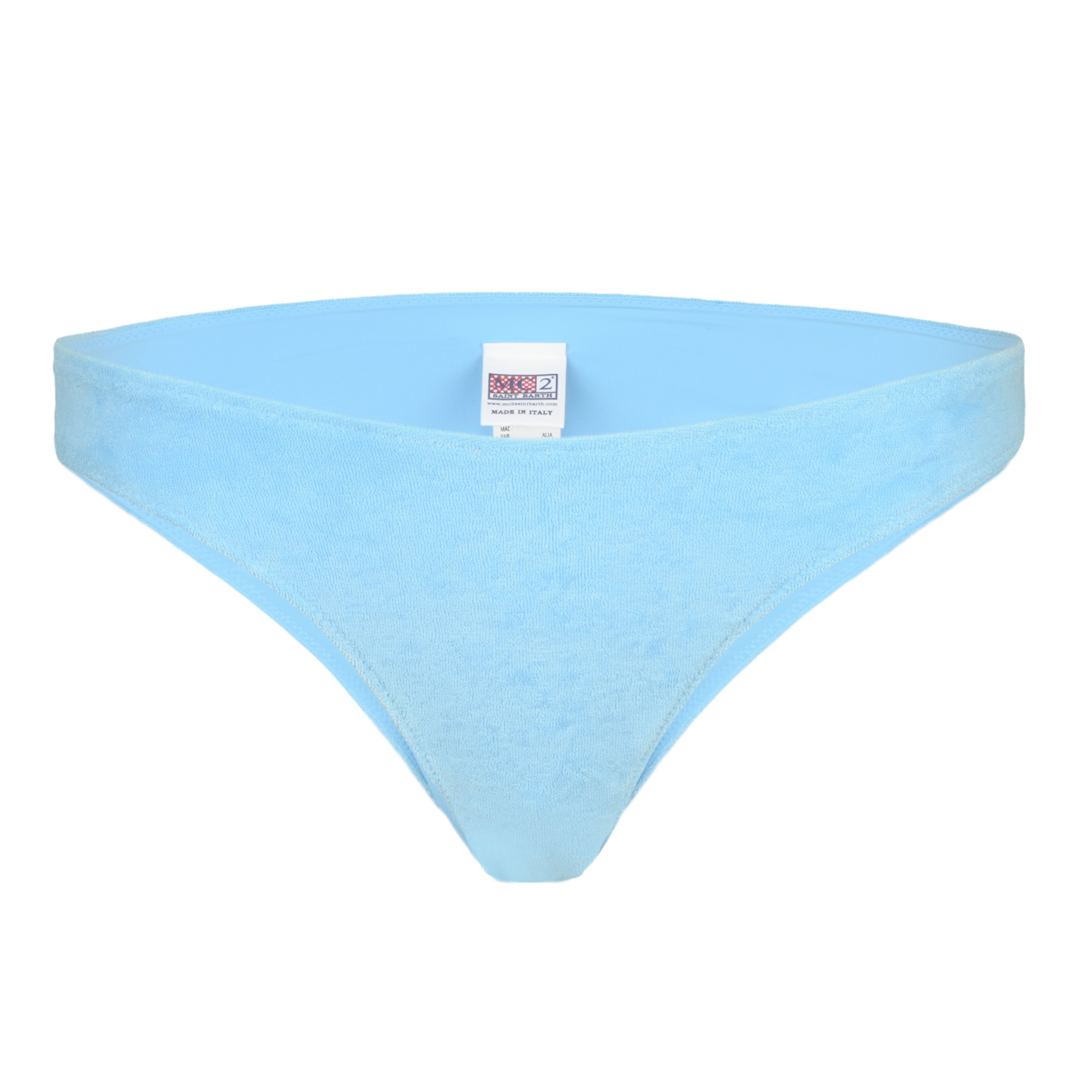 MC2 SAINT BARTH Lido Bikini Bottom with Closed Sides Terry Blue