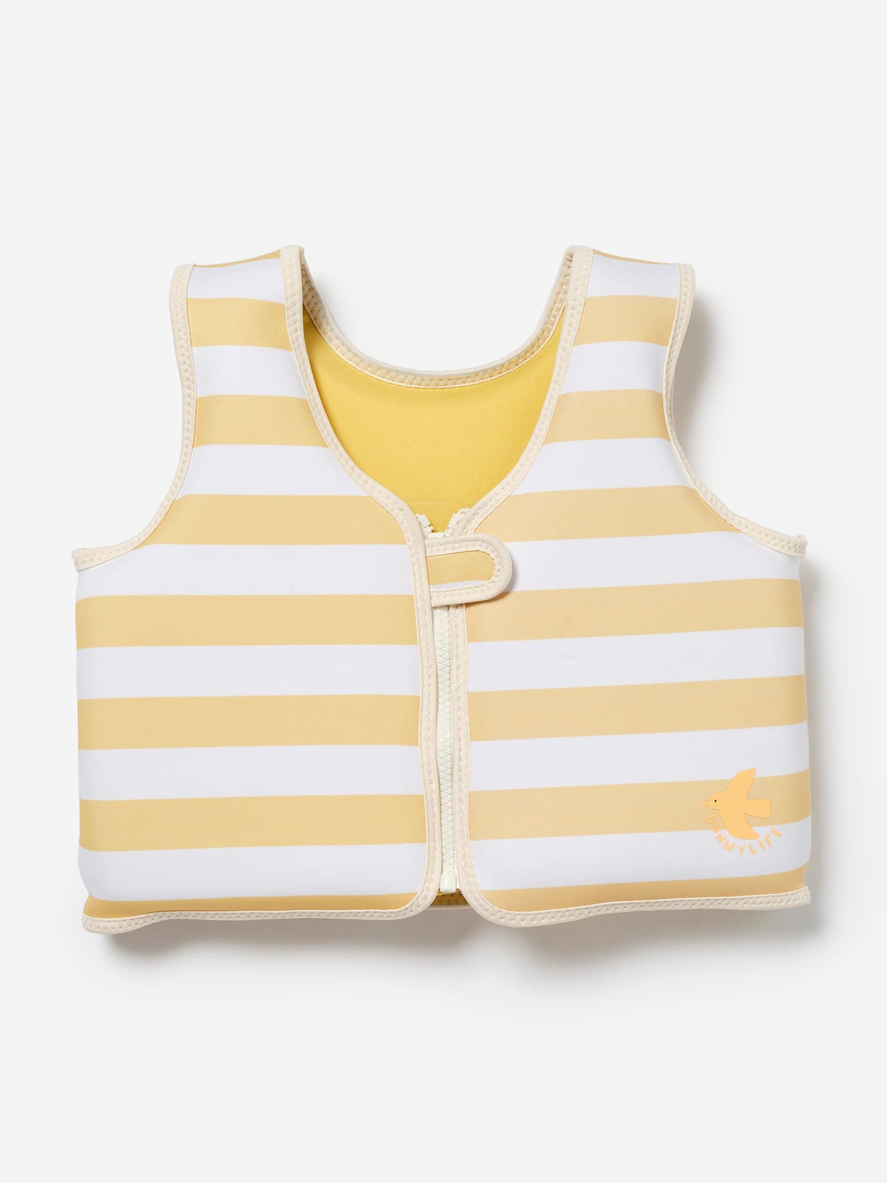 SUNNYLIFE Kids Striped Swim Vest Sid the Seagull in Yellow