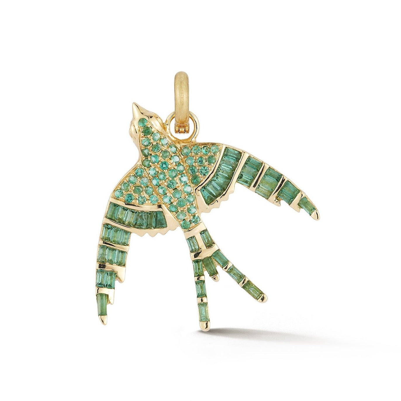 STORROW 14K Gold & Emerald Evelyn Bird Charm