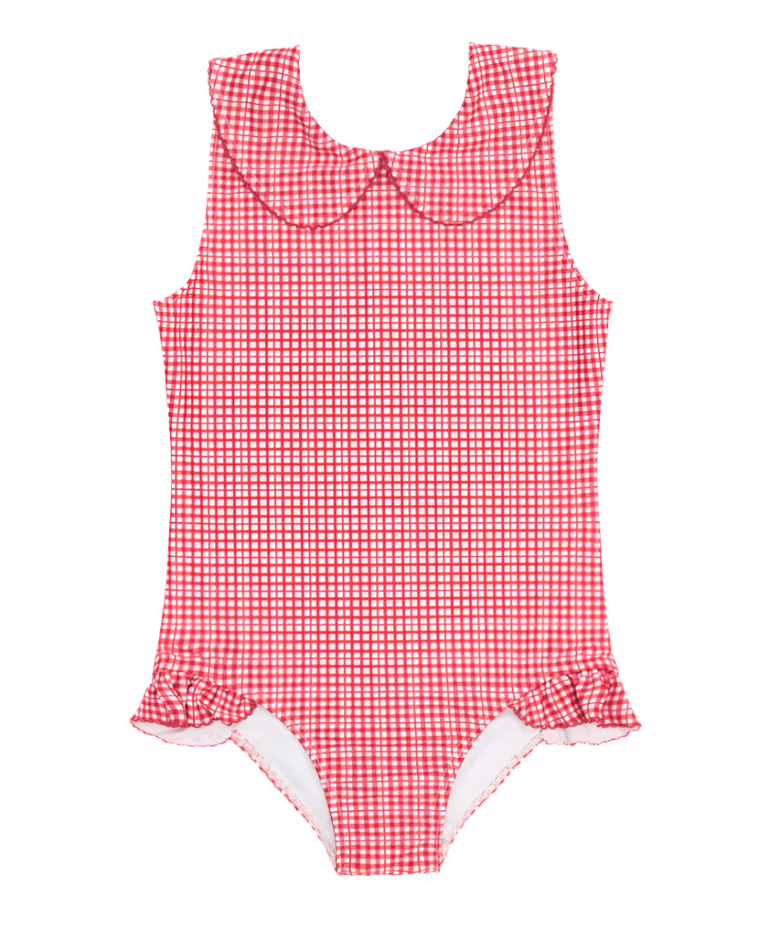 MINNOW Poppy Gingham Rounded Collar One Piece