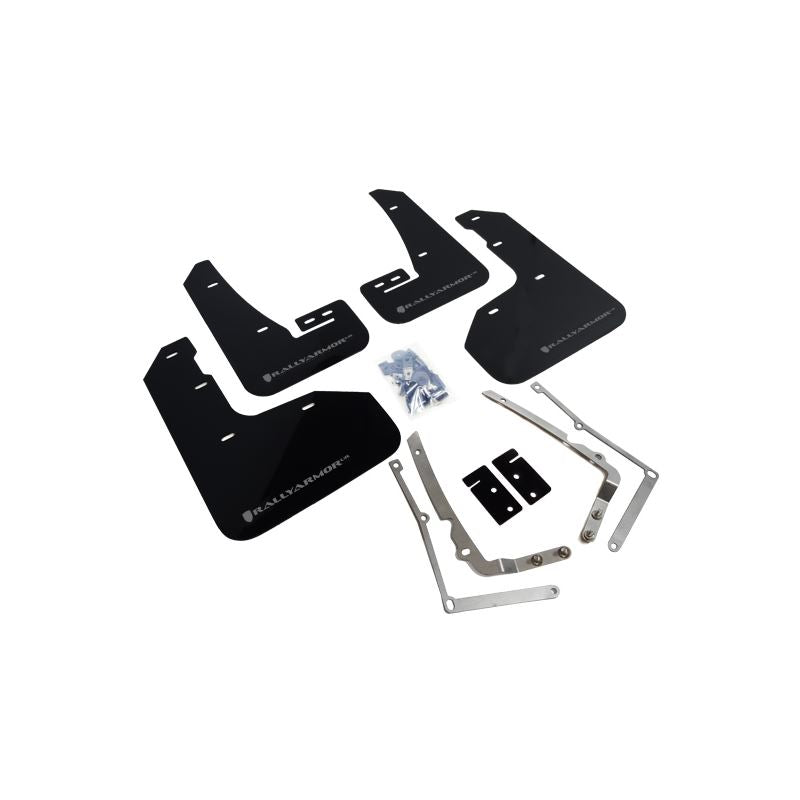 Rally Armor Black Mud Flap/Silver Logo for 2015 2019 Volkswagen Golf R (MF40 UR BLK/SIL)