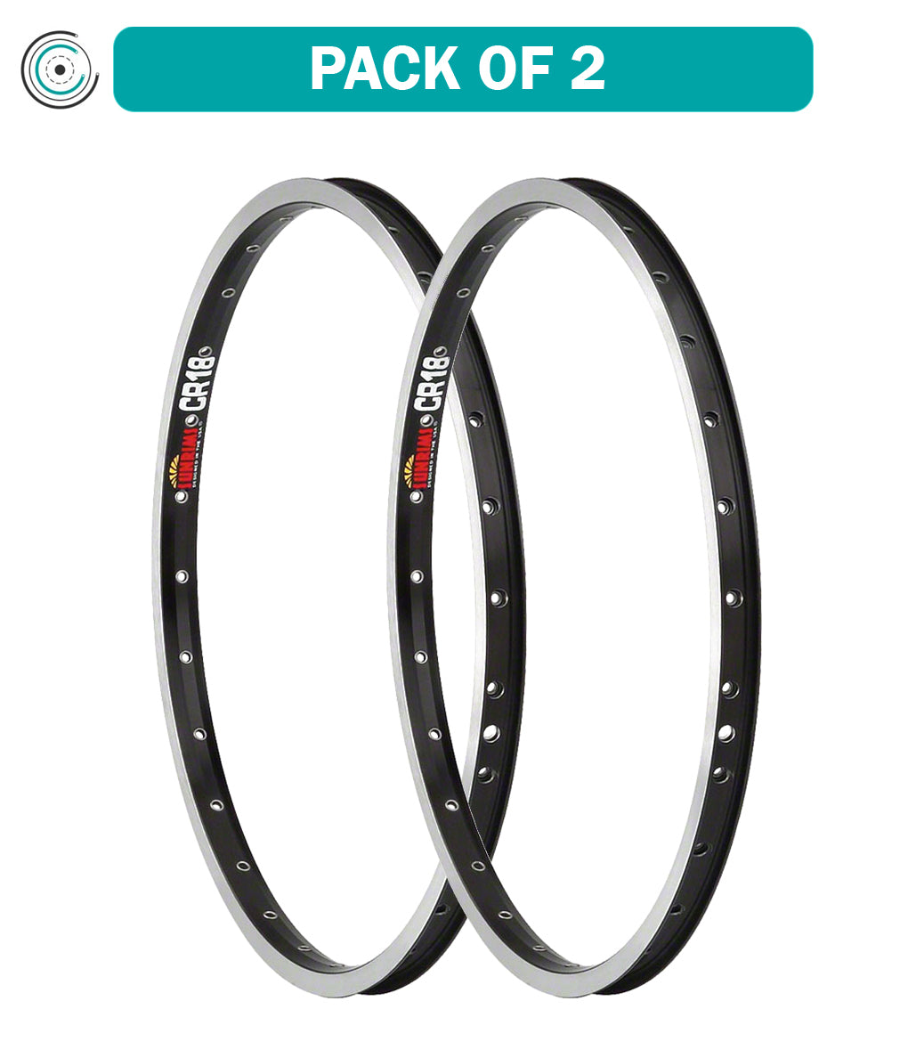 Pack of 2 Sun Ringle CR 18 Rim   20", Rim, Black, 28H, Clincher, Schraeder