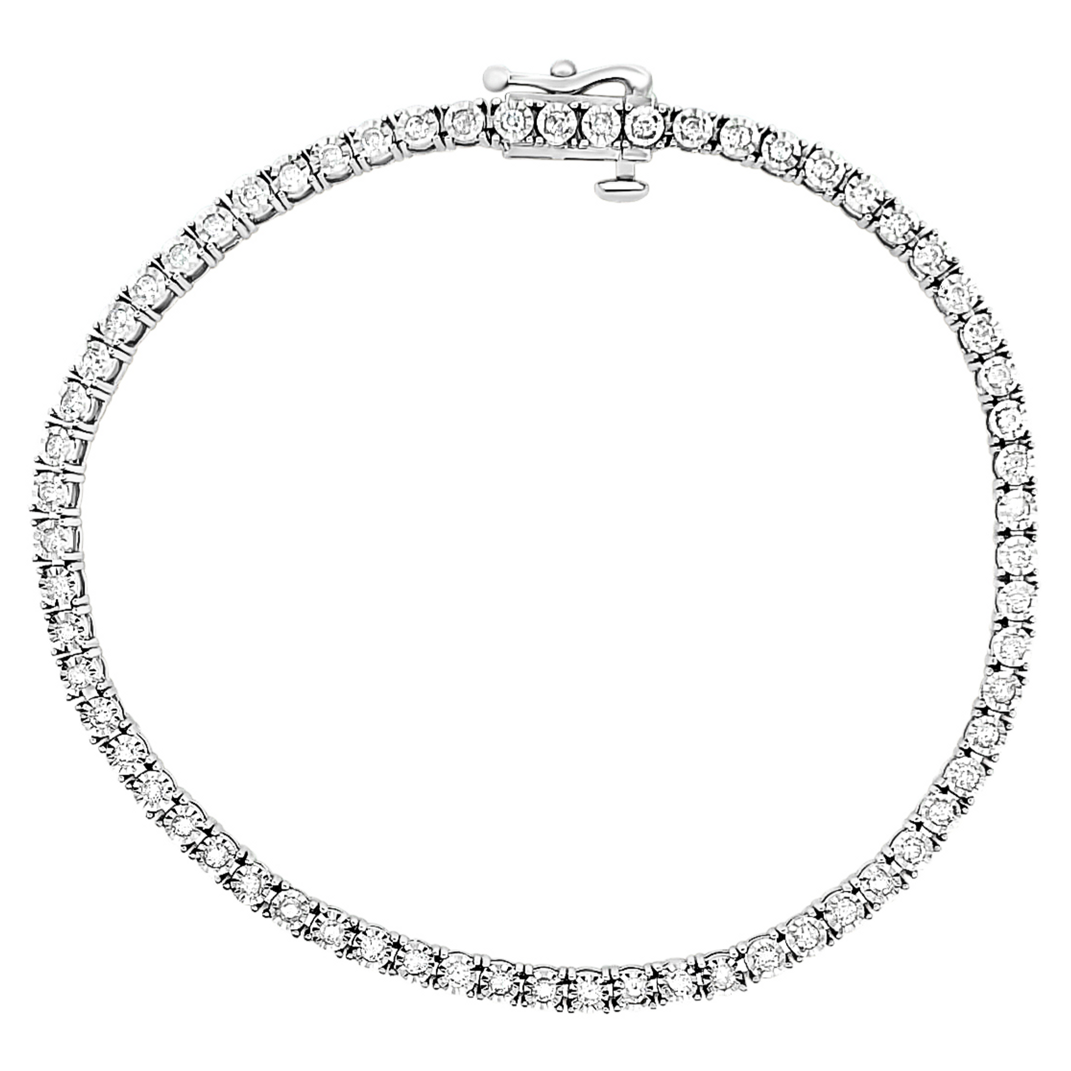 TRANSELCO 1 Carat Dainty Diamond Tennis Bracelet