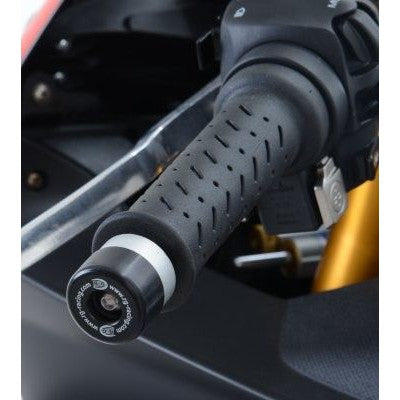 R&G Racing Black Bar End Sliders For 2019 2024 Aprilia RSV4 1100 Factory