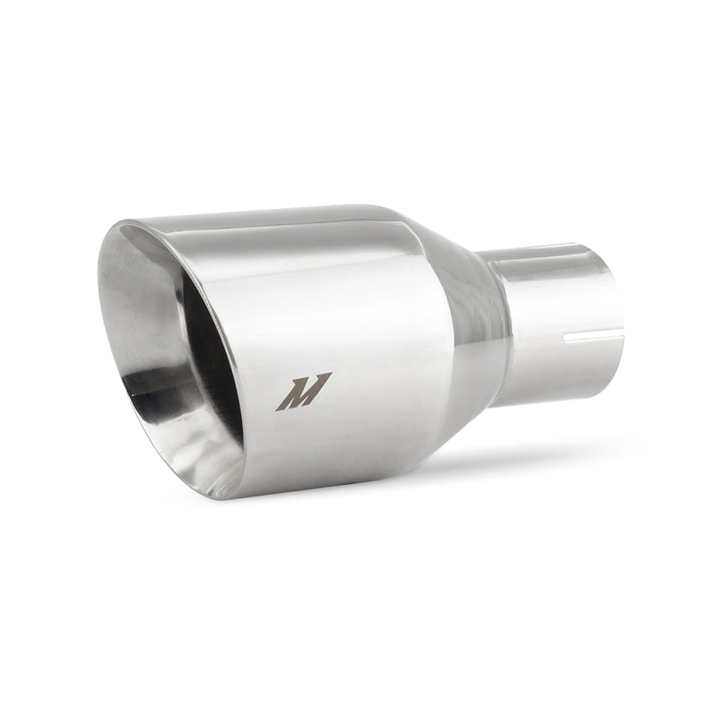 Mishimoto Clamp on Double Wall Exhaust Tip 2.5 Inlet Slash Cut   polished