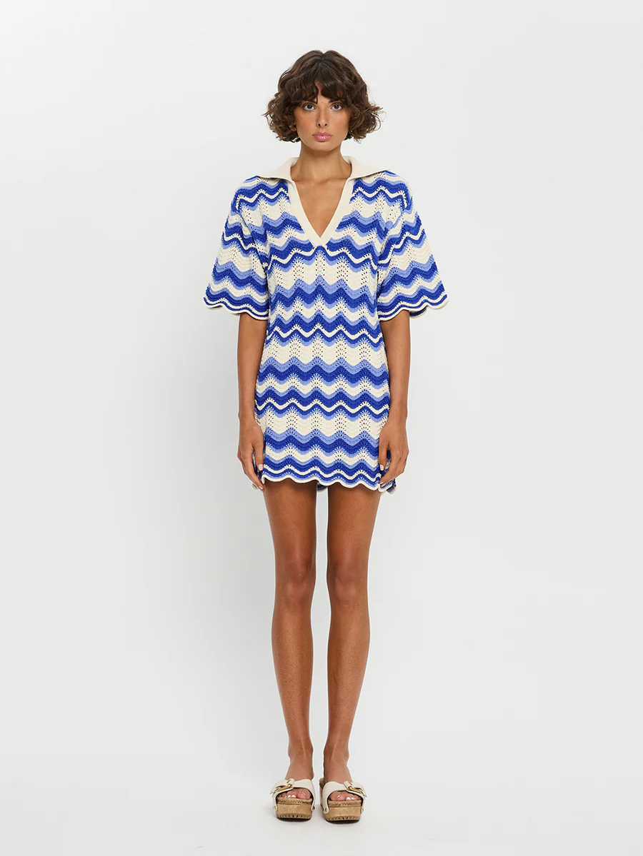 KIVARI Leighton Mini Dress Blue Wave