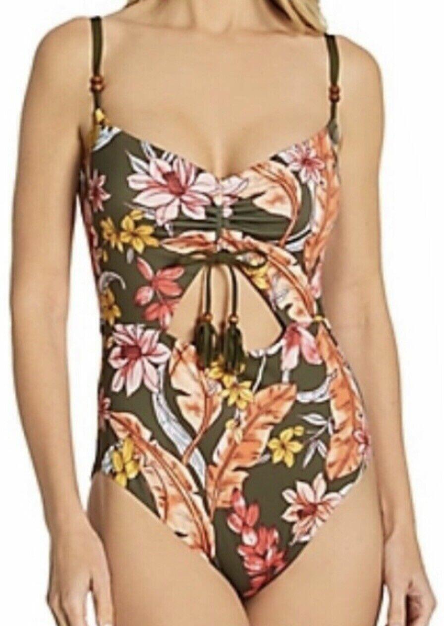 NWT Sanctuary Organic Botanic Keyhole Mio One Piece Swimsuit Multicolor Size S