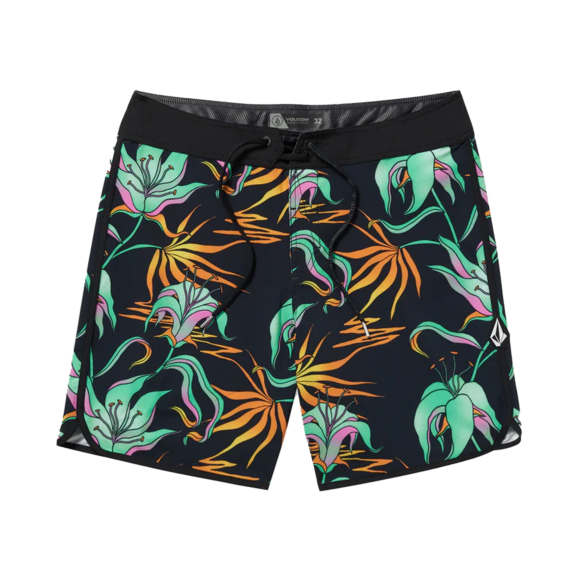Volcom Infuse Scallop Mod 19" Men's Boardshorts   Black Green