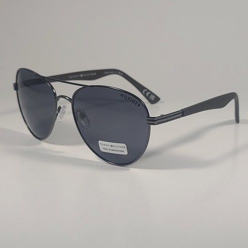 Tommy Hilfiger MM OM656 Aviator Pilot Sunglasses Gunmetal Dark Brown & Gray Lens
