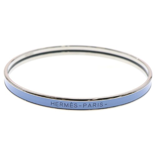 HERMES Uni Bangle Bracelet Silver × blue U 72f31fea9cea62acf3ead579c0597c72