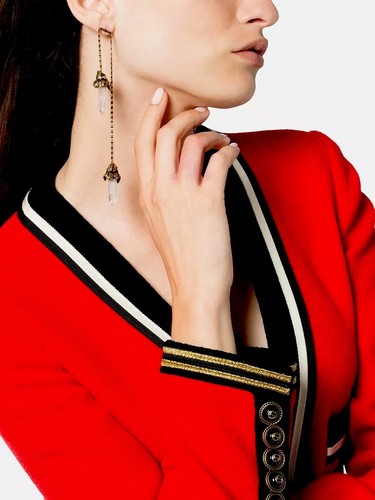 Alexander Mcqueen Iris Asymmetrical Drop Earrings width=