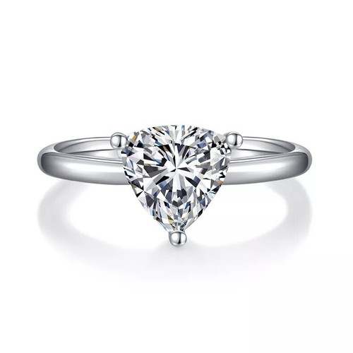 2Ct Trillion Cut D VVS1 Moissanite Engagement Ring for Women 925 Sterling Silver