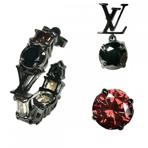 Louis Vuitton Earrings M01405 Zircon Gunmetal women U from japan