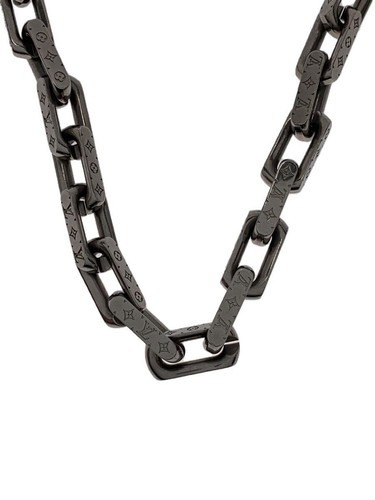 LOUIS VUITTON Necklace Collier Chain Monogram Silver No Top Men's M00307 U