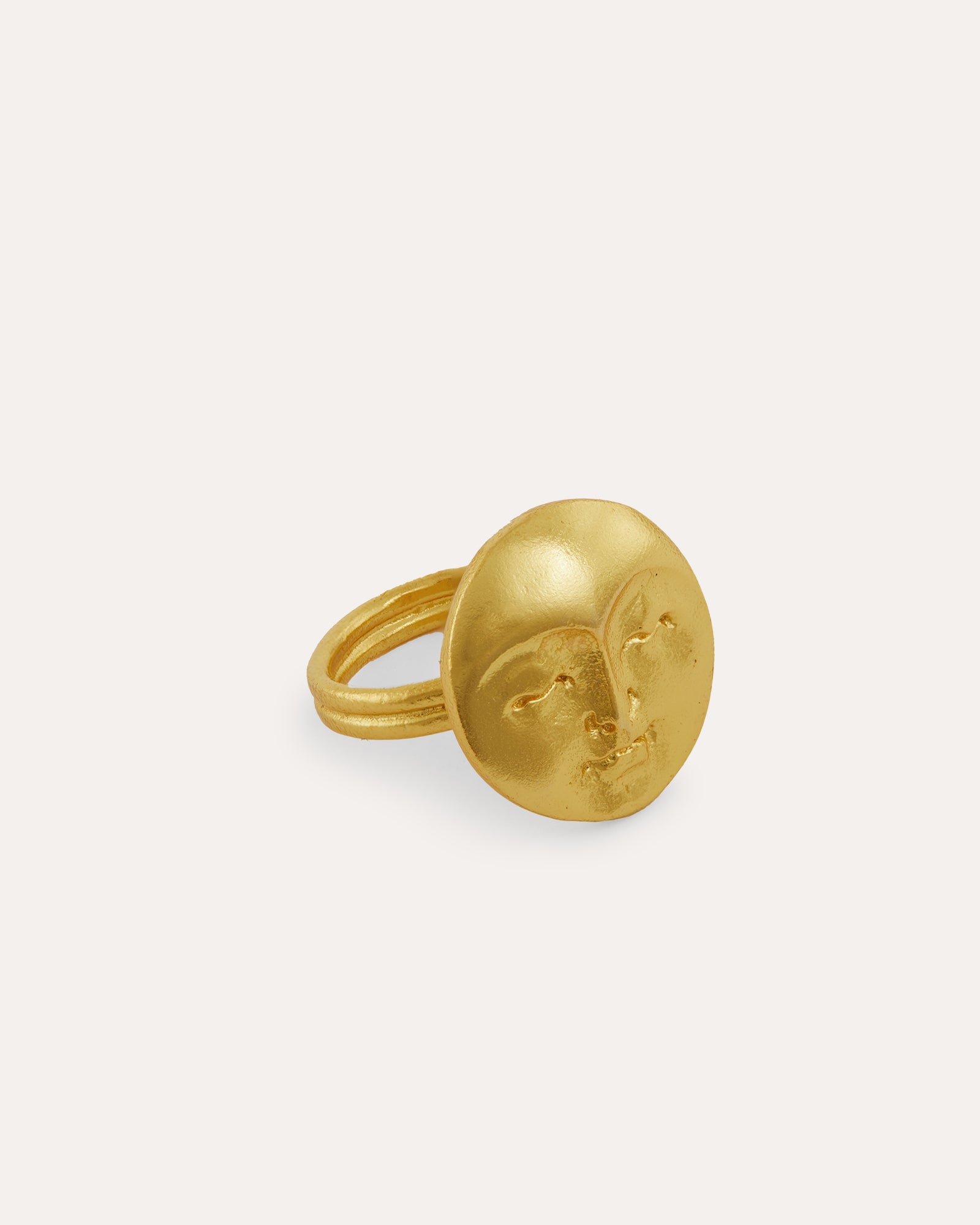 OTTOMAN HANDS Moon Face Gold Ring
