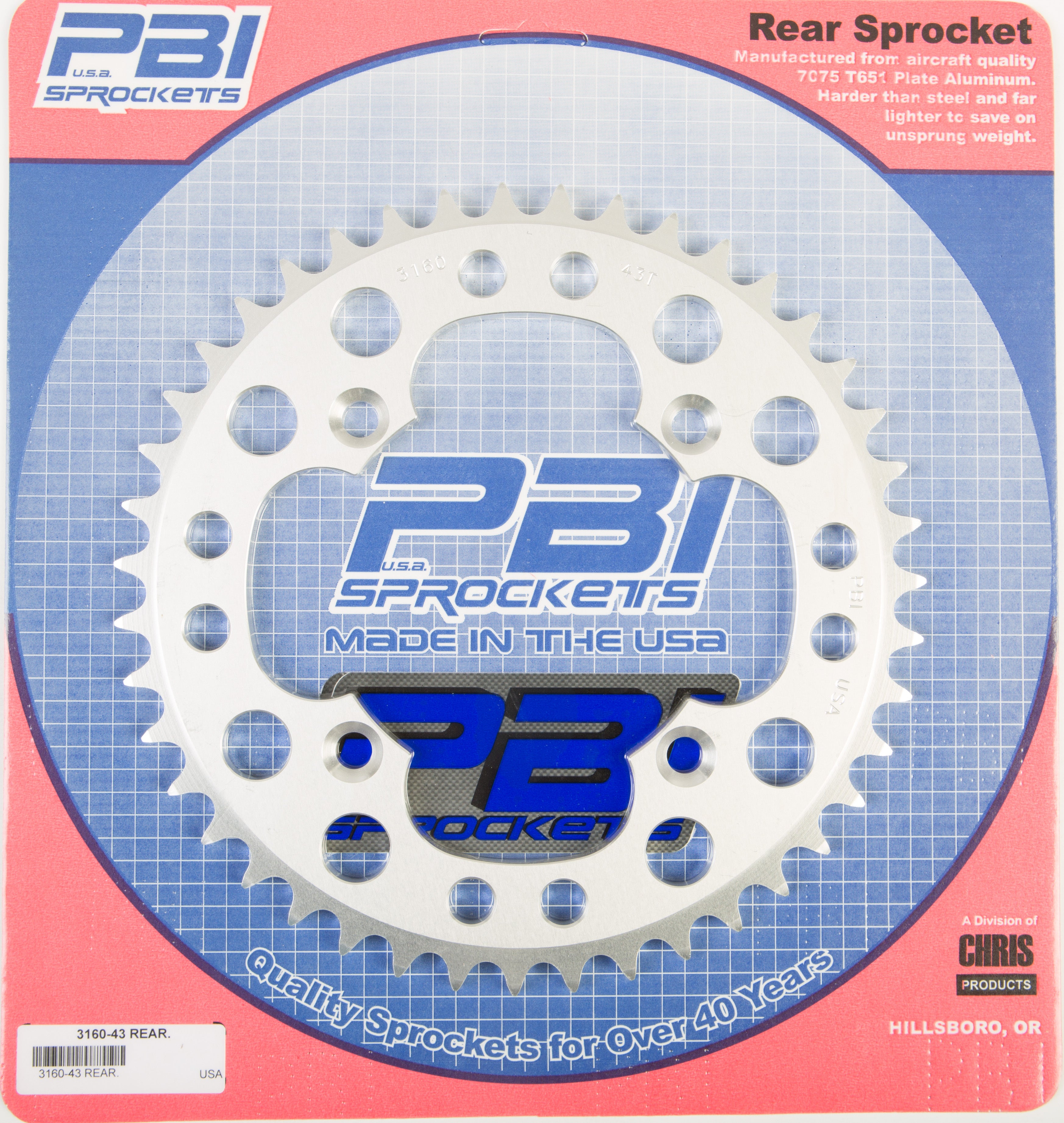 PBI Rear Sprocket Aluminum 43t 520 Hon
