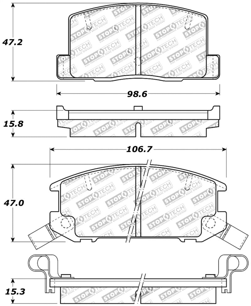 StopTech Performance 1/90 95/00 05 Toyota MR2/Spyder Rear Brake Pads