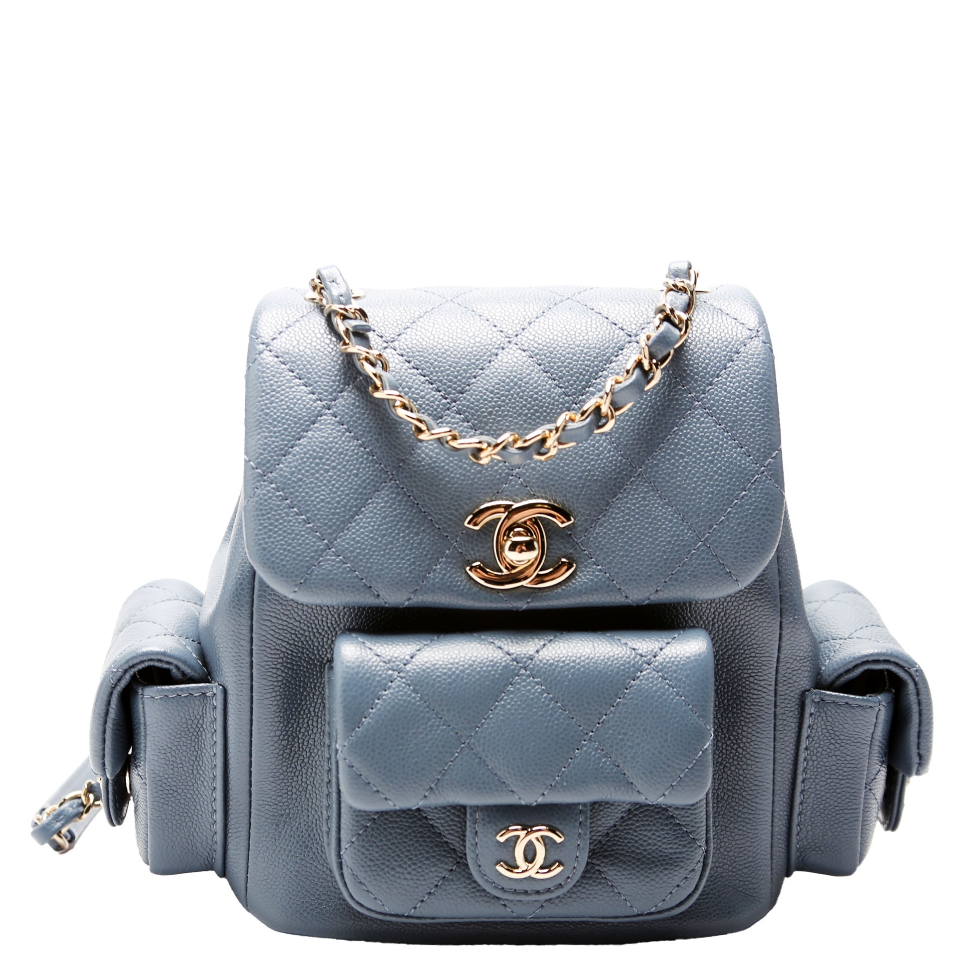 CHANEL Pocket Backpack Small 2023 Cav RFID Blue
