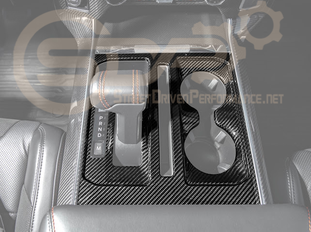STREET DRIVEN PERFORMANCE 2021 UP FORD F 150 CARBON FIBER CENTER CONTROL GEAR SHIFT PANEL COVER