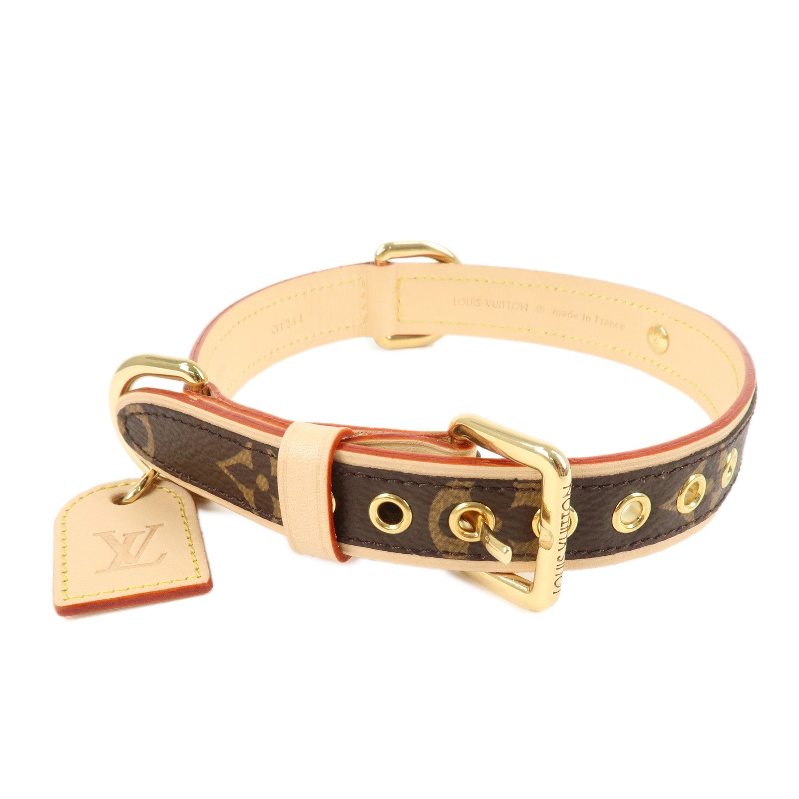 DCT VINTAGE Louis Vuitton Monogram Dog Collar MM Brown M82100 Used